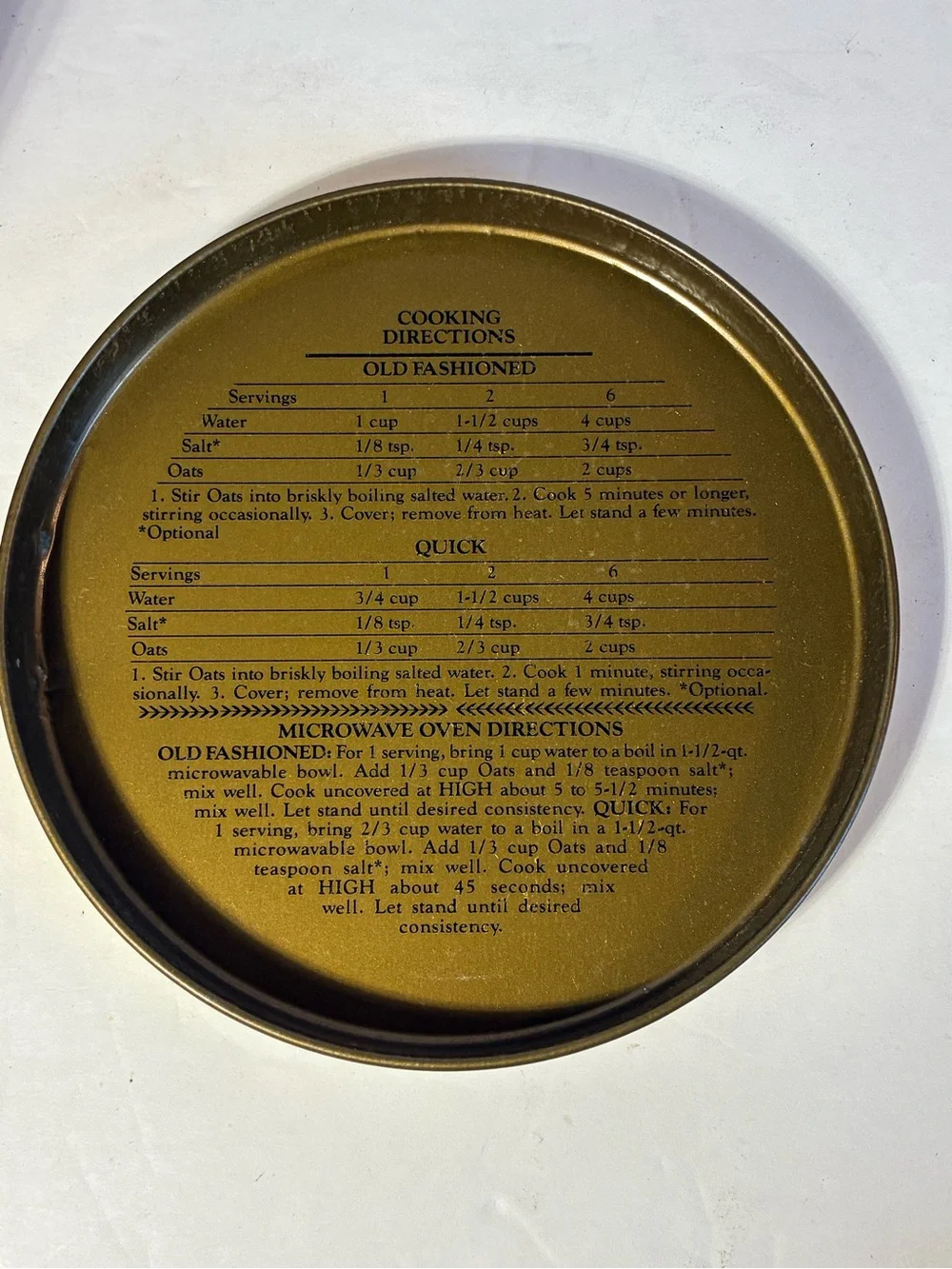 Quaker Rolled White Oats Vintage Yellow Red Tin - Quaker